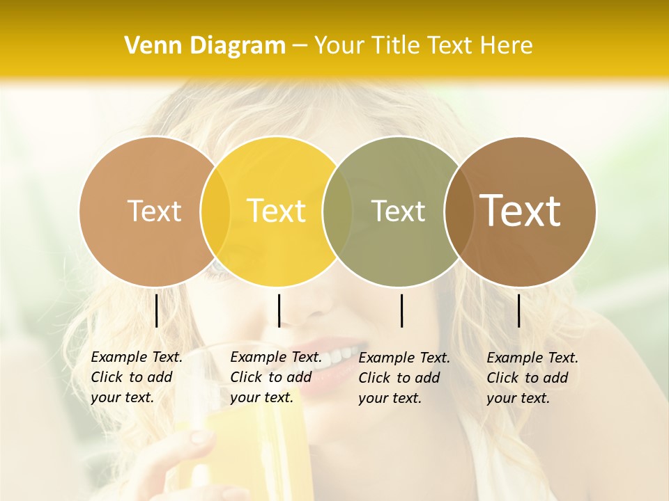 Successful Only Female Smiling PowerPoint Template