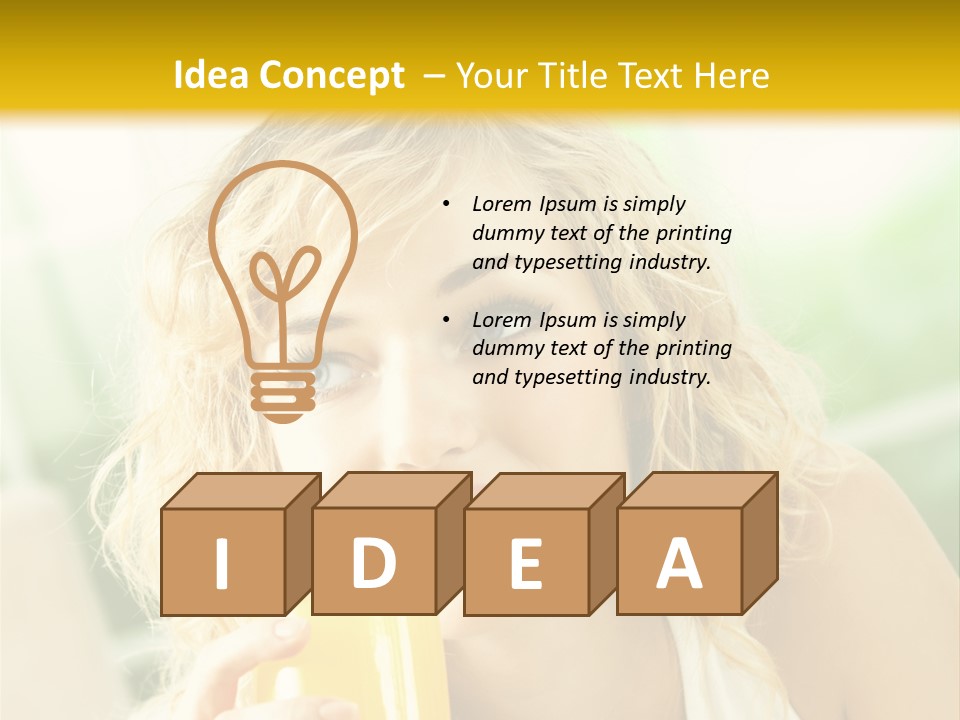 Successful Only Female Smiling PowerPoint Template