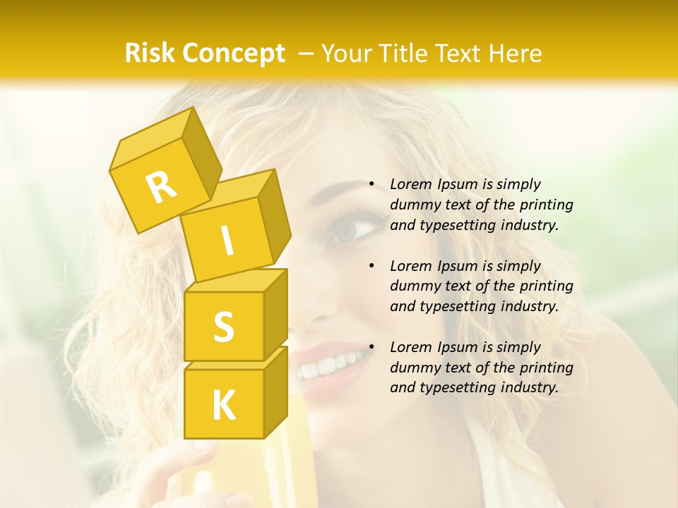 Successful Only Female Smiling PowerPoint Template