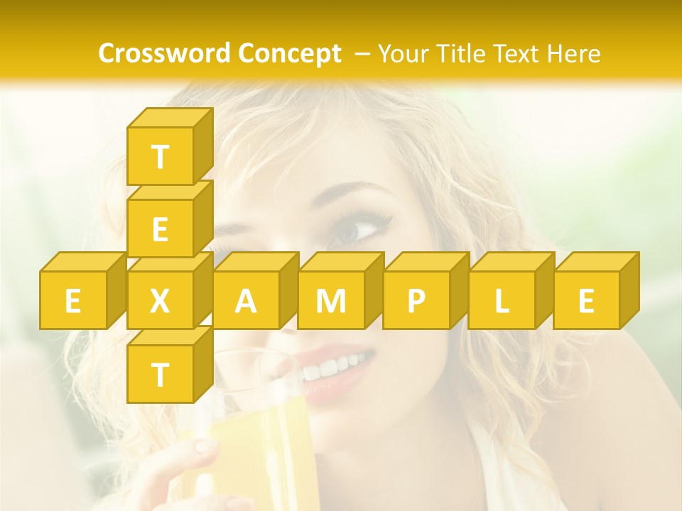 Successful Only Female Smiling PowerPoint Template