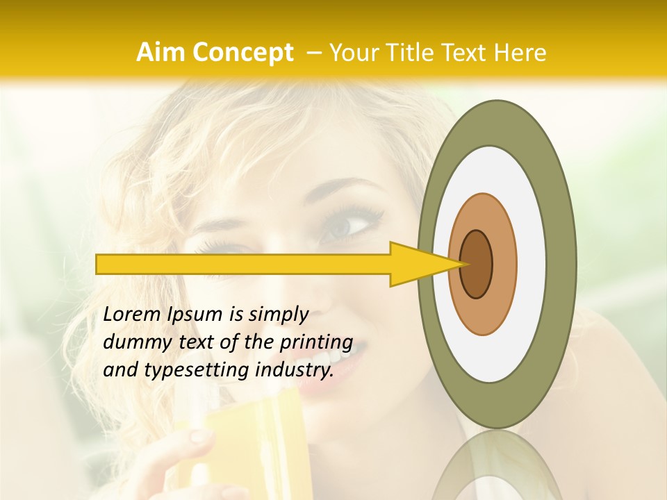 Successful Only Female Smiling PowerPoint Template