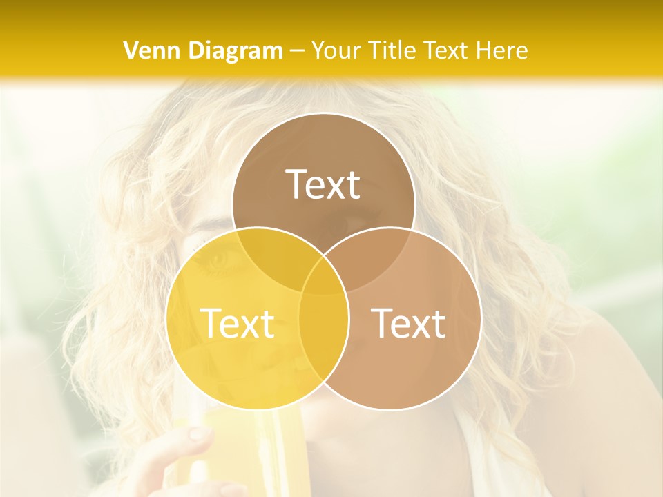 Successful Only Female Smiling PowerPoint Template