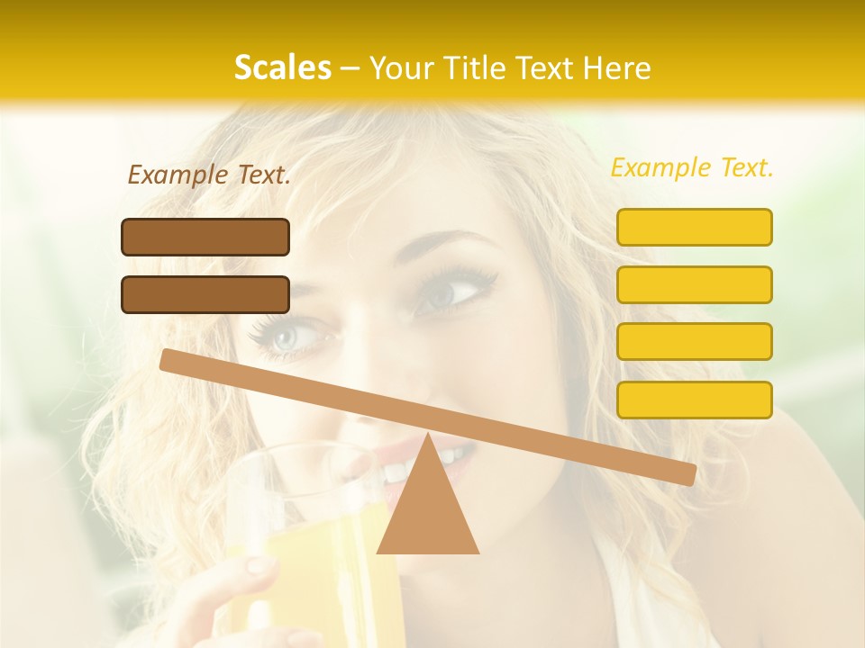 Successful Only Female Smiling PowerPoint Template