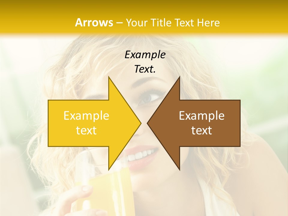 Successful Only Female Smiling PowerPoint Template