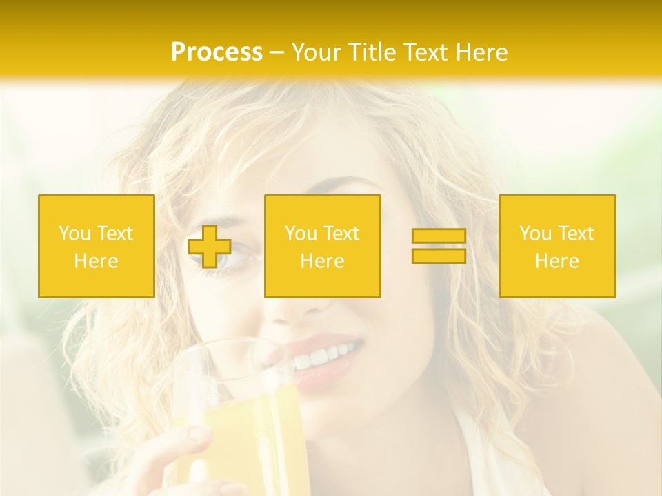 Successful Only Female Smiling PowerPoint Template
