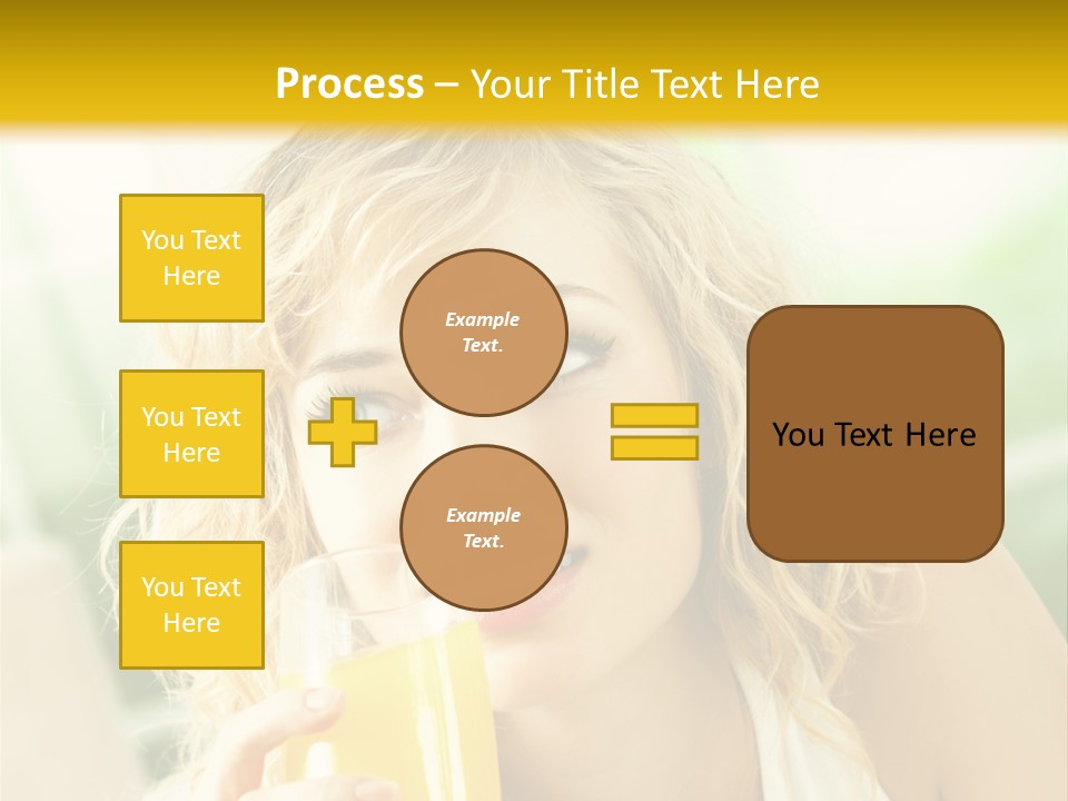 Successful Only Female Smiling PowerPoint Template