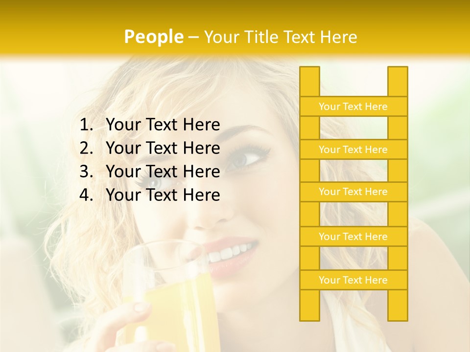 Successful Only Female Smiling PowerPoint Template