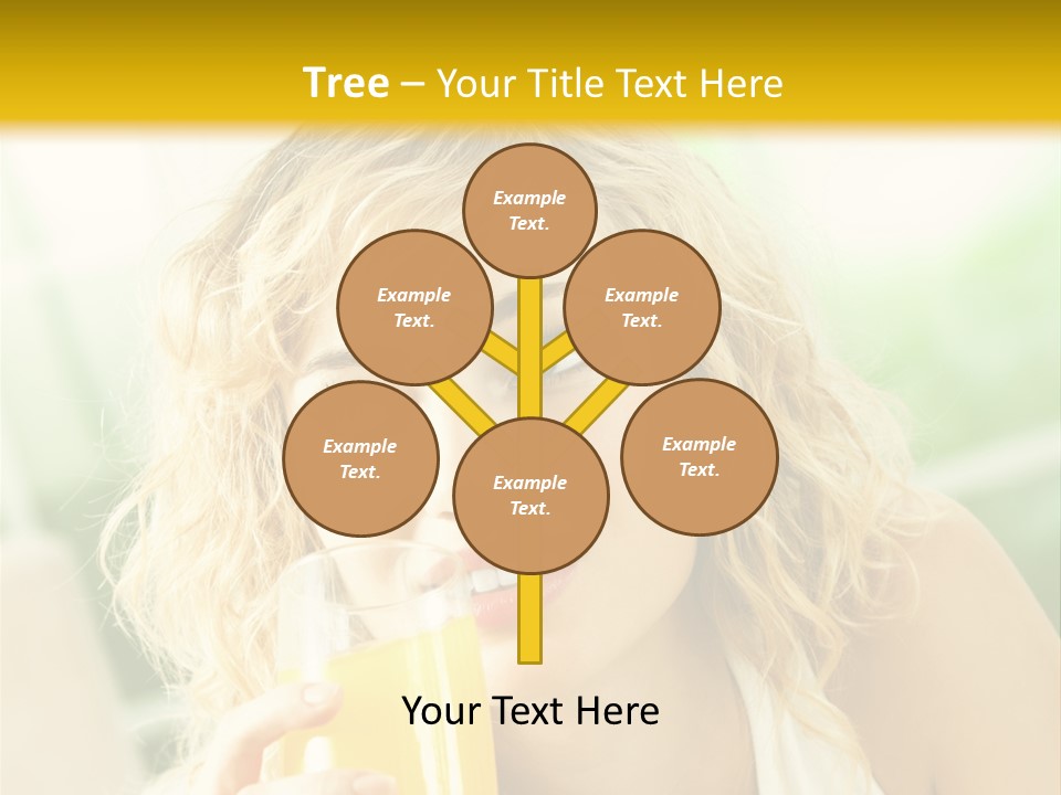 Successful Only Female Smiling PowerPoint Template