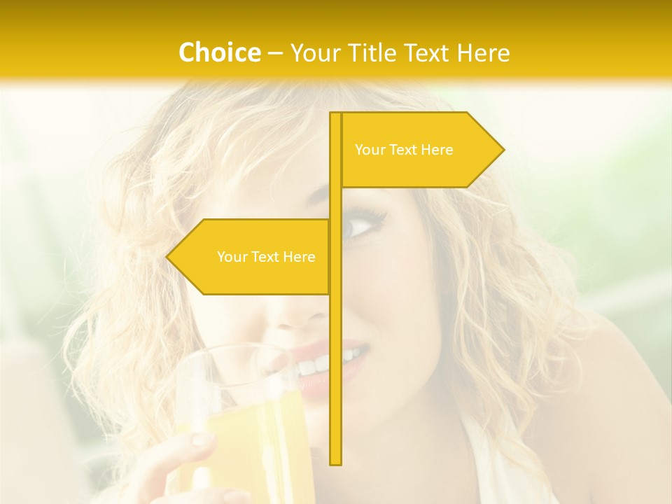 Successful Only Female Smiling PowerPoint Template