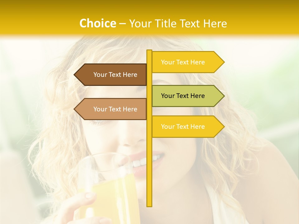 Successful Only Female Smiling PowerPoint Template