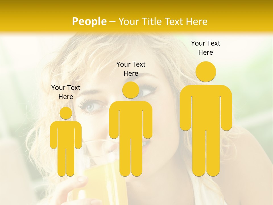 Successful Only Female Smiling PowerPoint Template