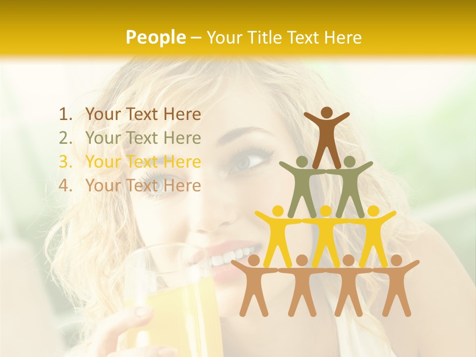 Successful Only Female Smiling PowerPoint Template