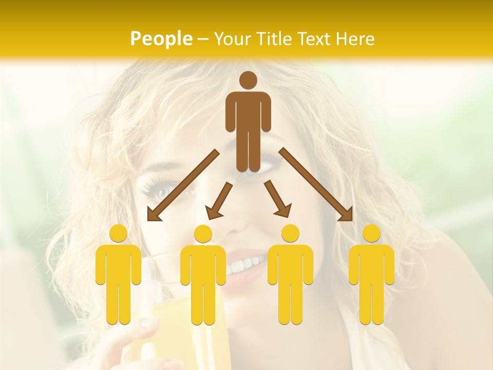 Successful Only Female Smiling PowerPoint Template