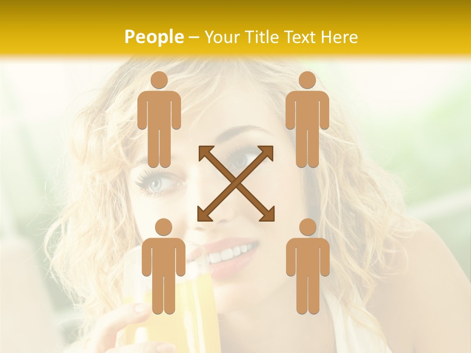 Successful Only Female Smiling PowerPoint Template