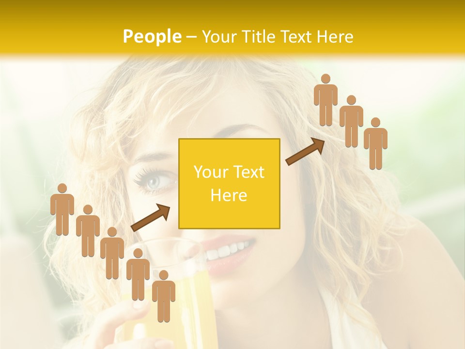 Successful Only Female Smiling PowerPoint Template