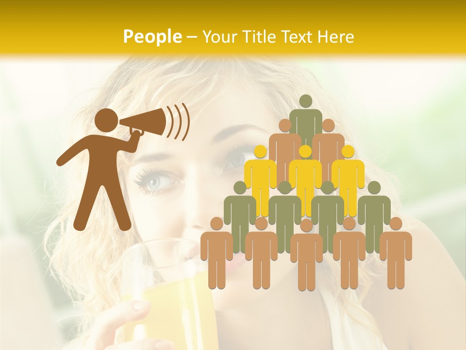 Successful Only Female Smiling PowerPoint Template