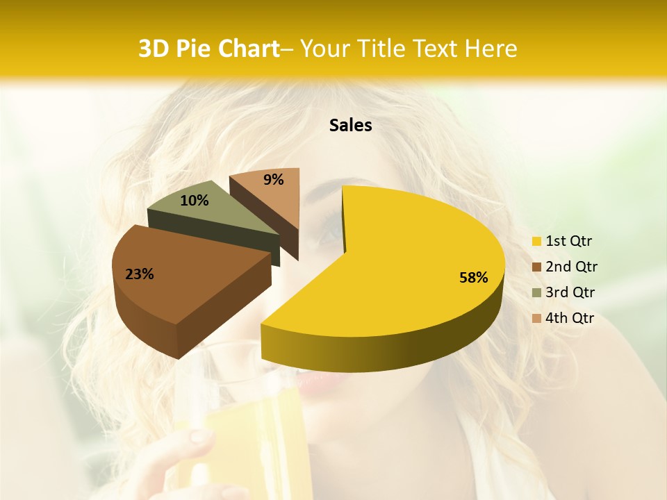 Successful Only Female Smiling PowerPoint Template