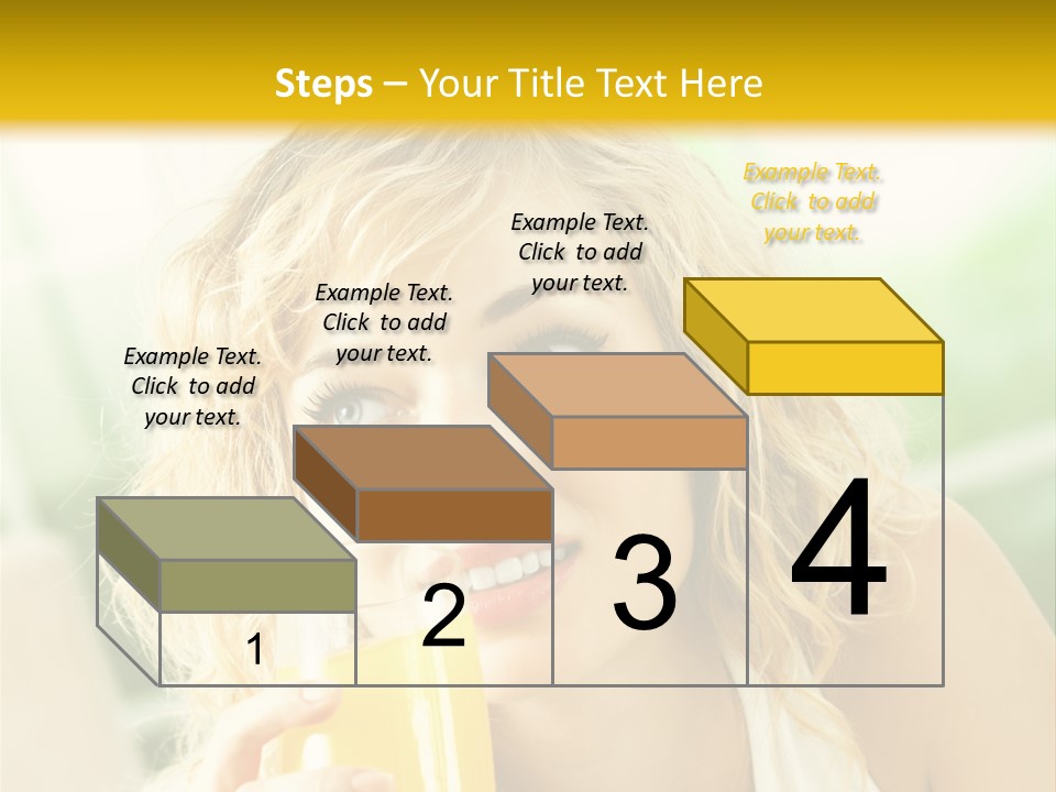 Successful Only Female Smiling PowerPoint Template