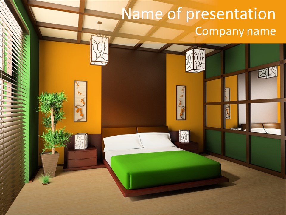 Comfortable Decorating Sleeping PowerPoint Template