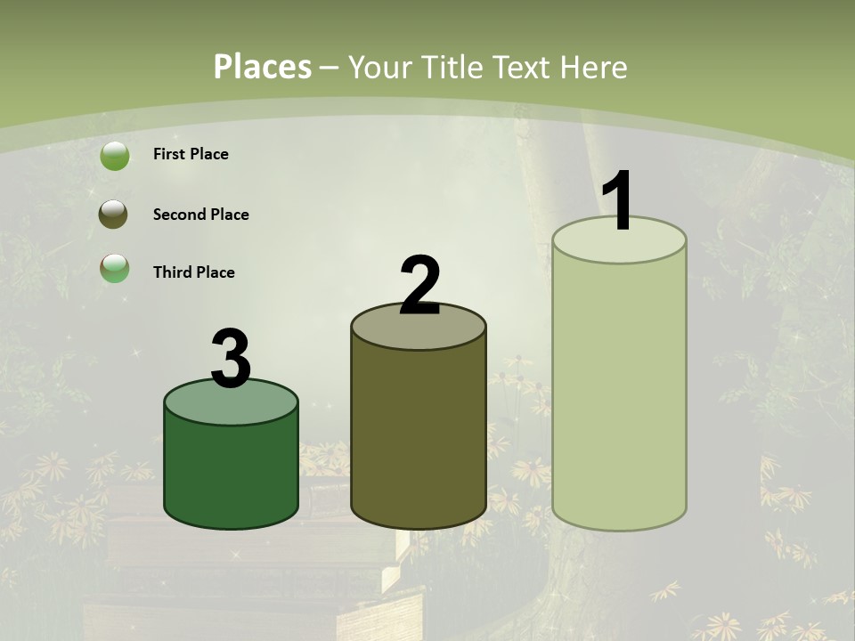 Zaczarowany Kwiat Zielony PowerPoint Template