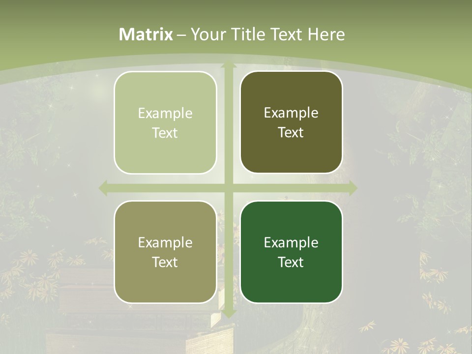 Zaczarowany Kwiat Zielony PowerPoint Template
