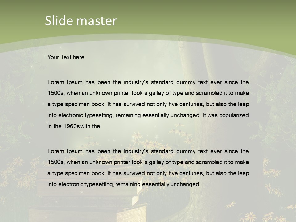 Zaczarowany Kwiat Zielony PowerPoint Template