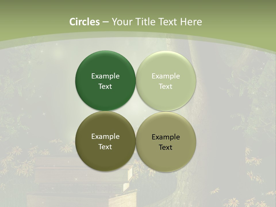 Zaczarowany Kwiat Zielony PowerPoint Template