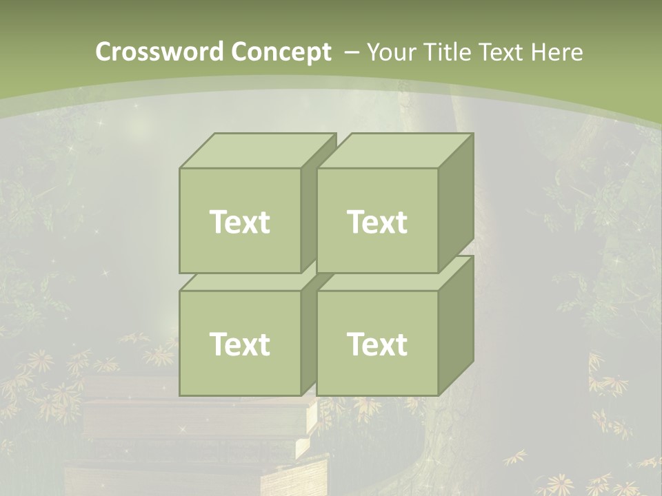Zaczarowany Kwiat Zielony PowerPoint Template