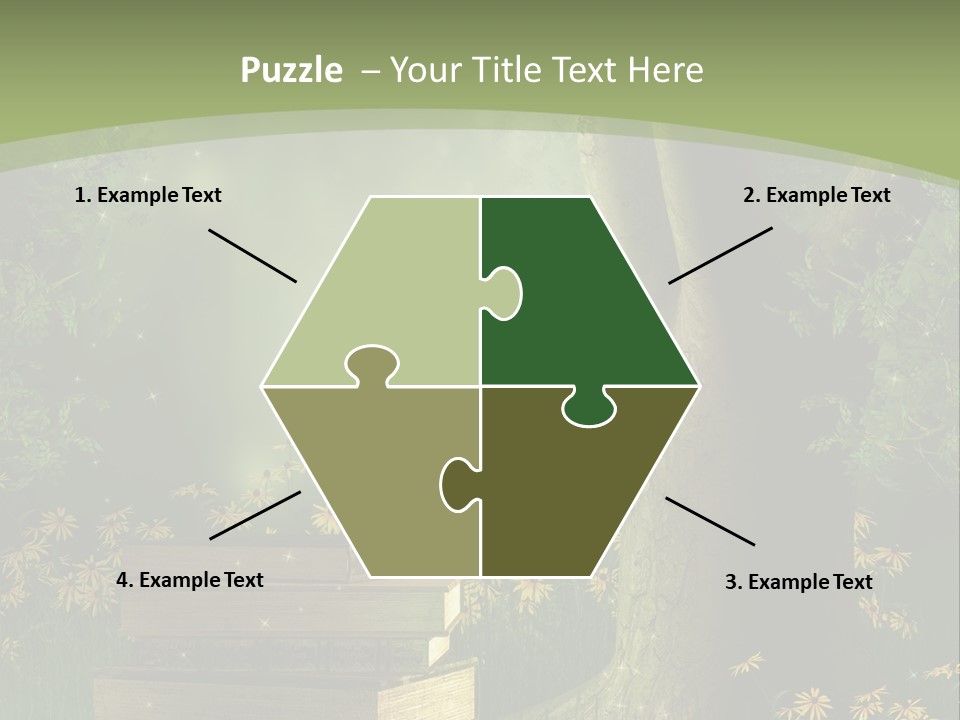 Zaczarowany Kwiat Zielony PowerPoint Template