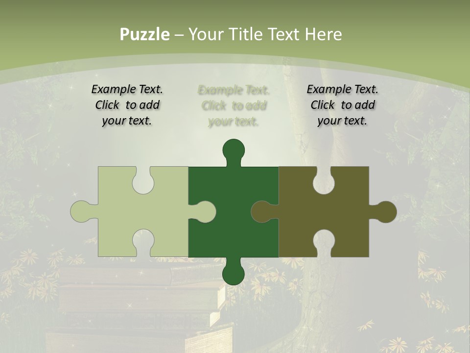 Zaczarowany Kwiat Zielony PowerPoint Template