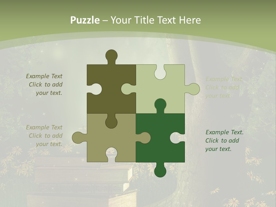 Zaczarowany Kwiat Zielony PowerPoint Template