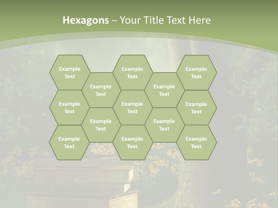 Zaczarowany Kwiat Zielony PowerPoint Template