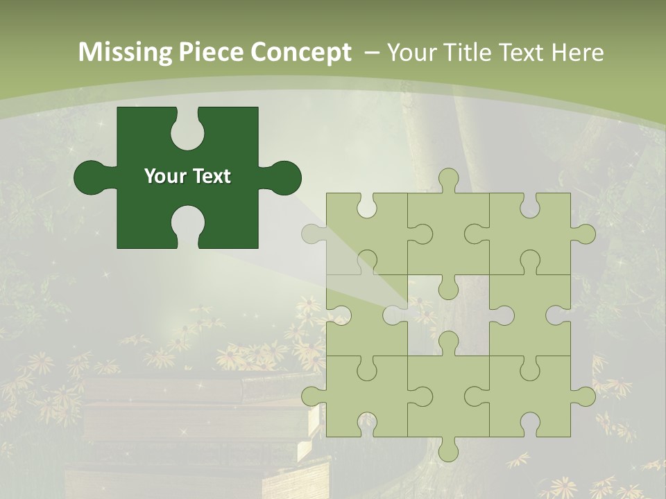 Zaczarowany Kwiat Zielony PowerPoint Template