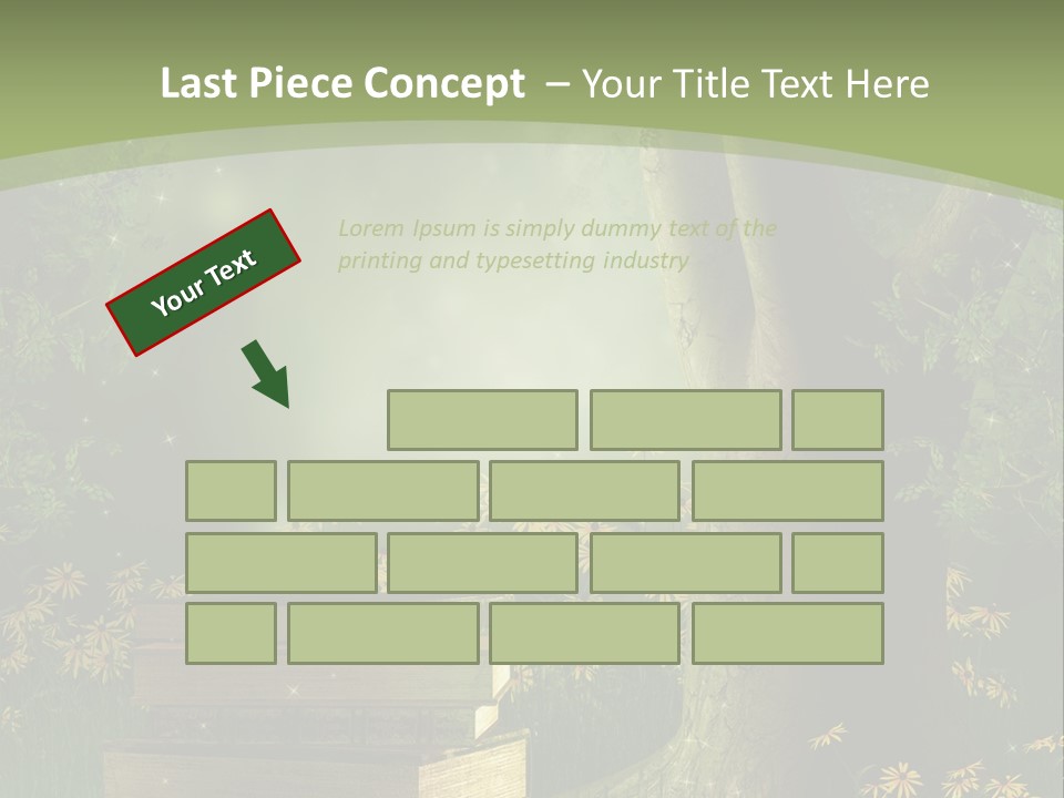 Zaczarowany Kwiat Zielony PowerPoint Template