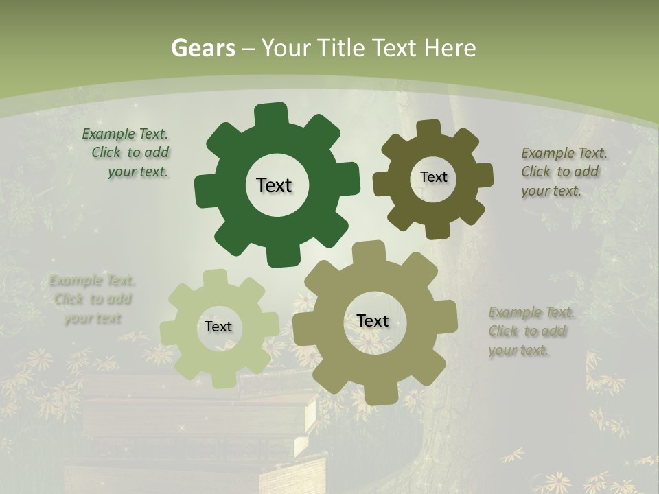 Zaczarowany Kwiat Zielony PowerPoint Template