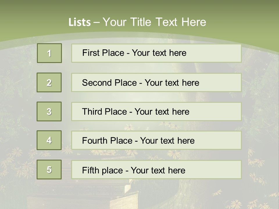 Zaczarowany Kwiat Zielony PowerPoint Template