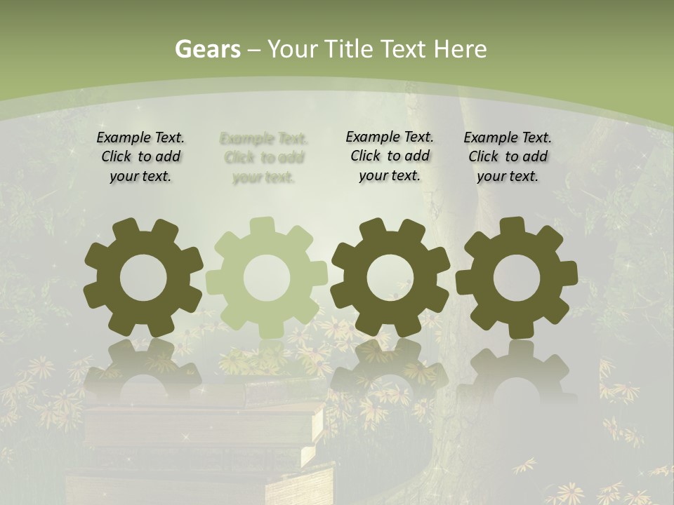 Zaczarowany Kwiat Zielony PowerPoint Template