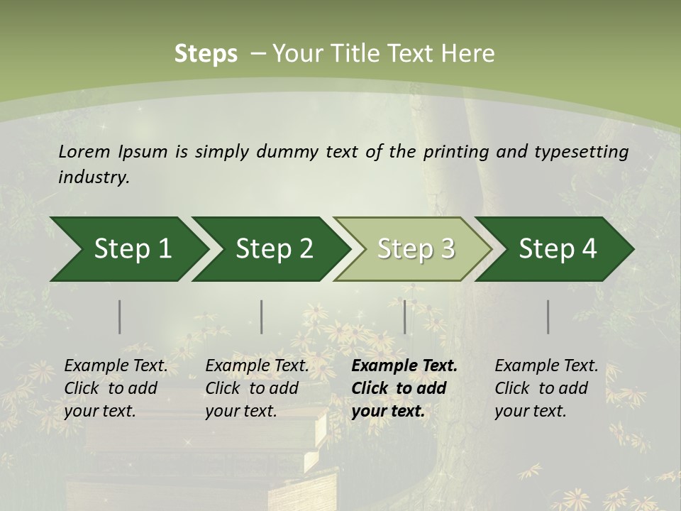 Zaczarowany Kwiat Zielony PowerPoint Template