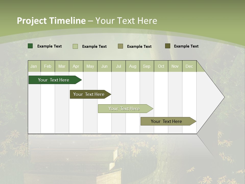 Zaczarowany Kwiat Zielony PowerPoint Template