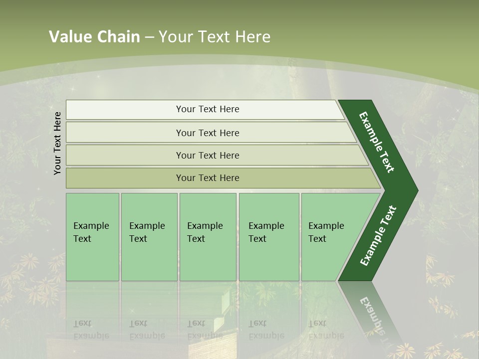 Zaczarowany Kwiat Zielony PowerPoint Template