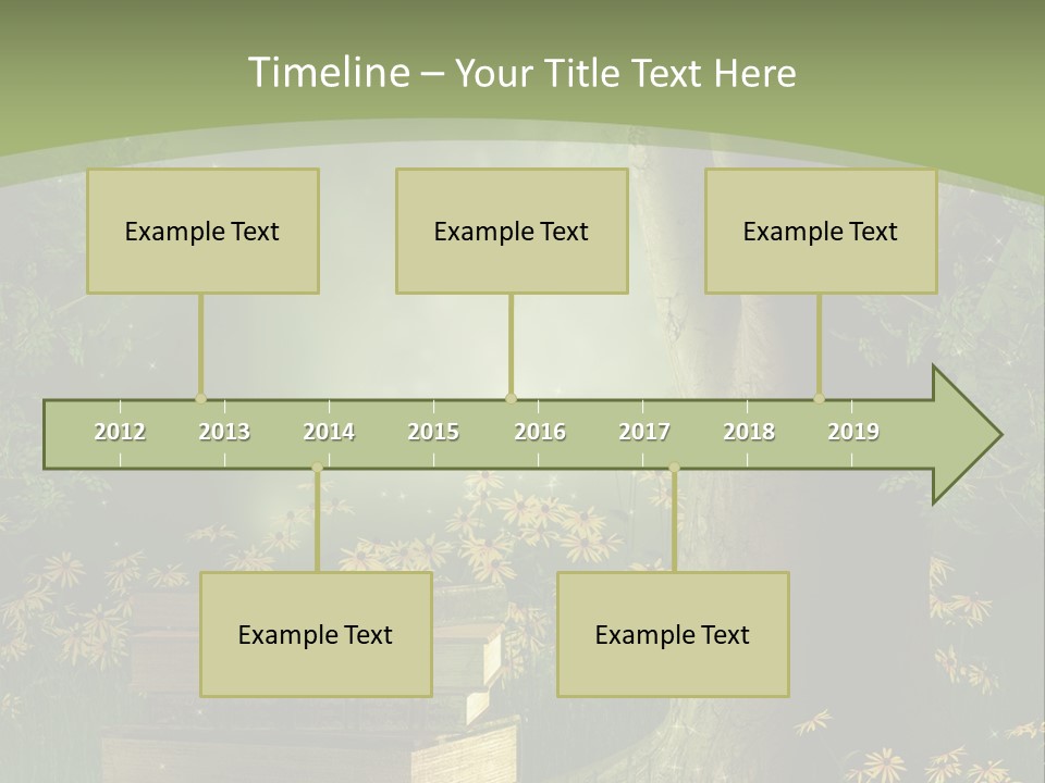 Zaczarowany Kwiat Zielony PowerPoint Template