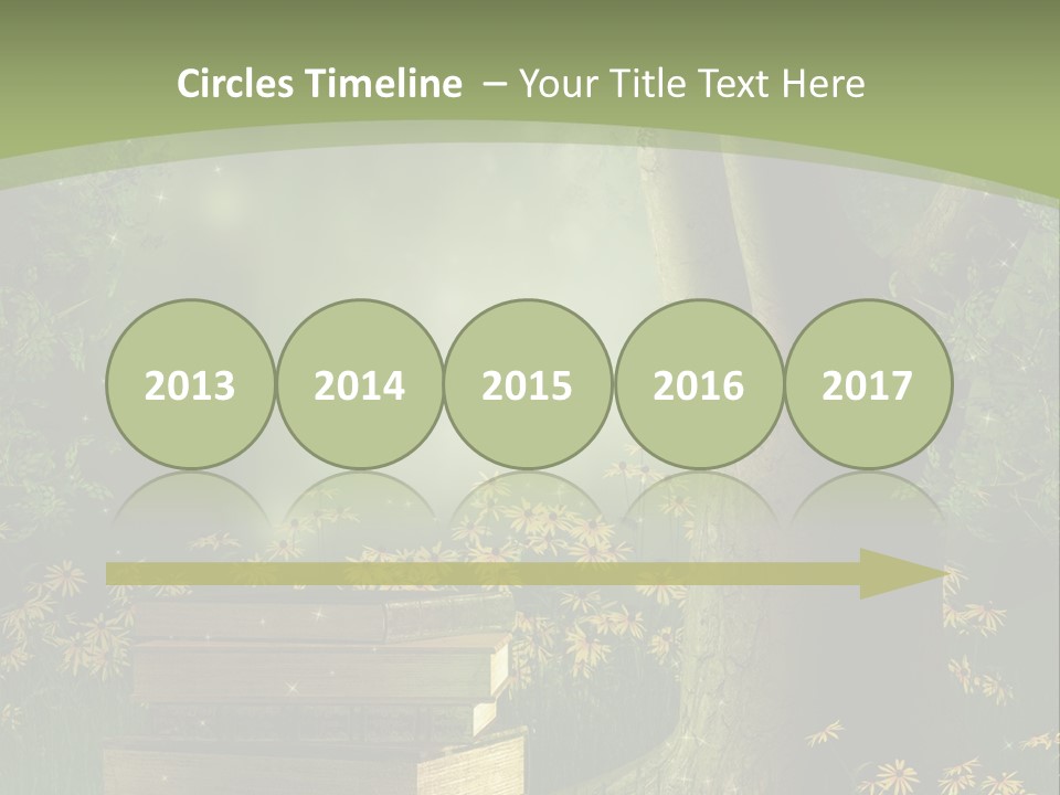 Zaczarowany Kwiat Zielony PowerPoint Template