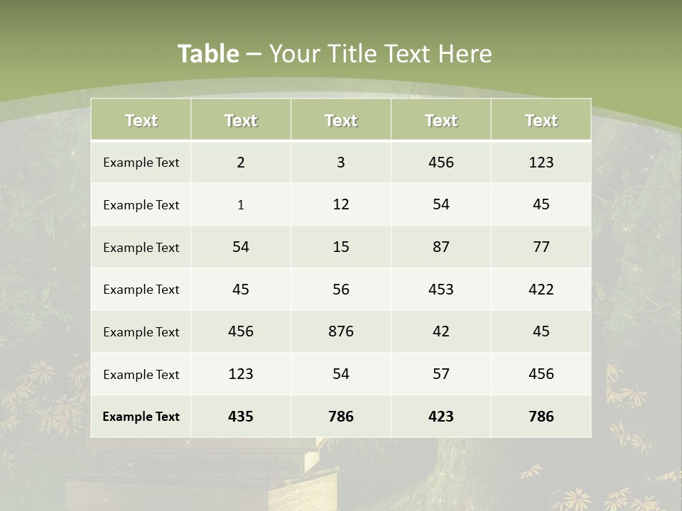 Zaczarowany Kwiat Zielony PowerPoint Template