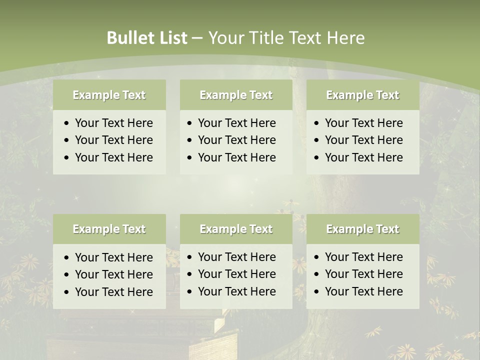 Zaczarowany Kwiat Zielony PowerPoint Template