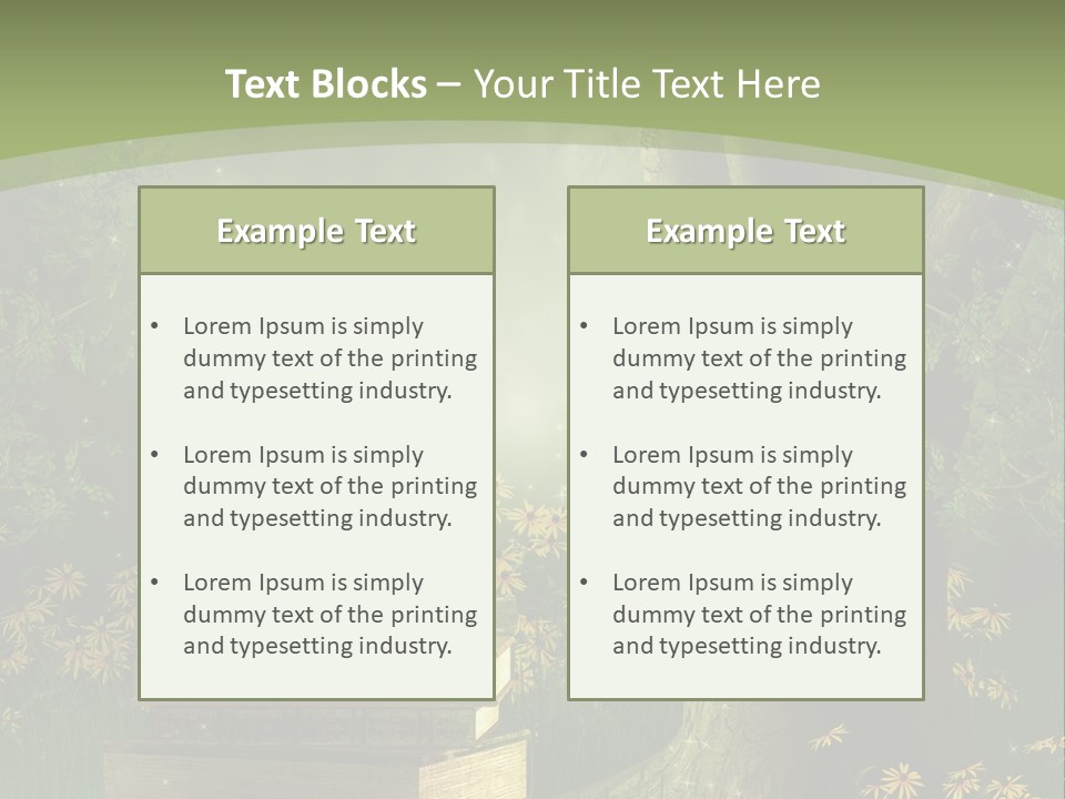 Zaczarowany Kwiat Zielony PowerPoint Template