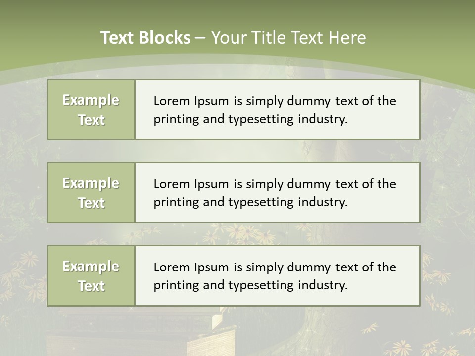 Zaczarowany Kwiat Zielony PowerPoint Template