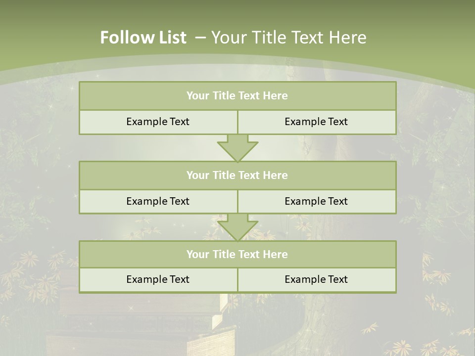 Zaczarowany Kwiat Zielony PowerPoint Template