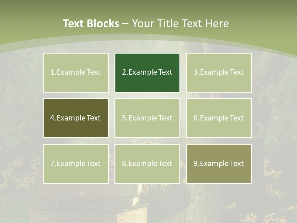 Zaczarowany Kwiat Zielony PowerPoint Template