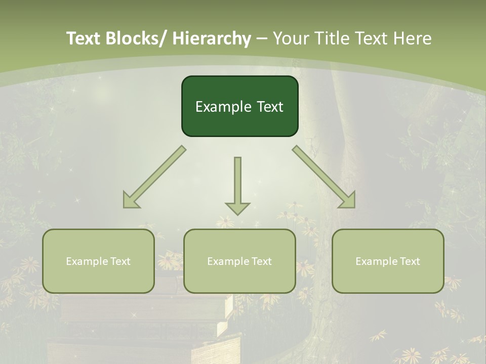 Zaczarowany Kwiat Zielony PowerPoint Template