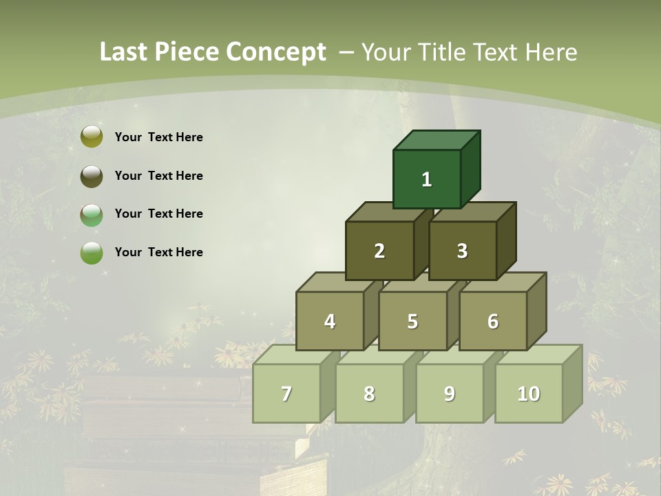 Zaczarowany Kwiat Zielony PowerPoint Template